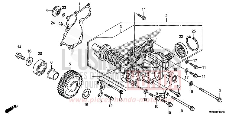 SIDE GEAR CASE for VFR1200X Dual Clutch CANDY PROMINENCE RED (R342B) from 2017